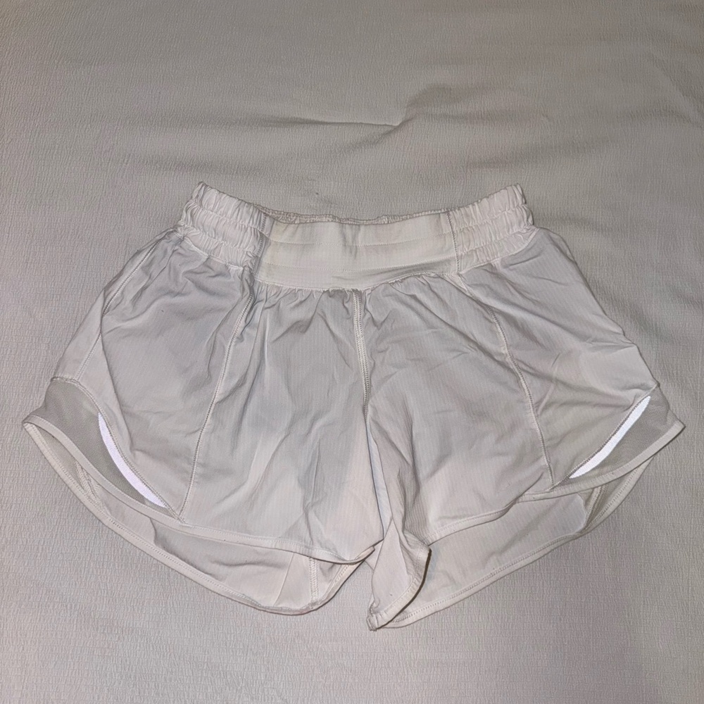 White lululemon hotty hot low rise 2.5" shorts